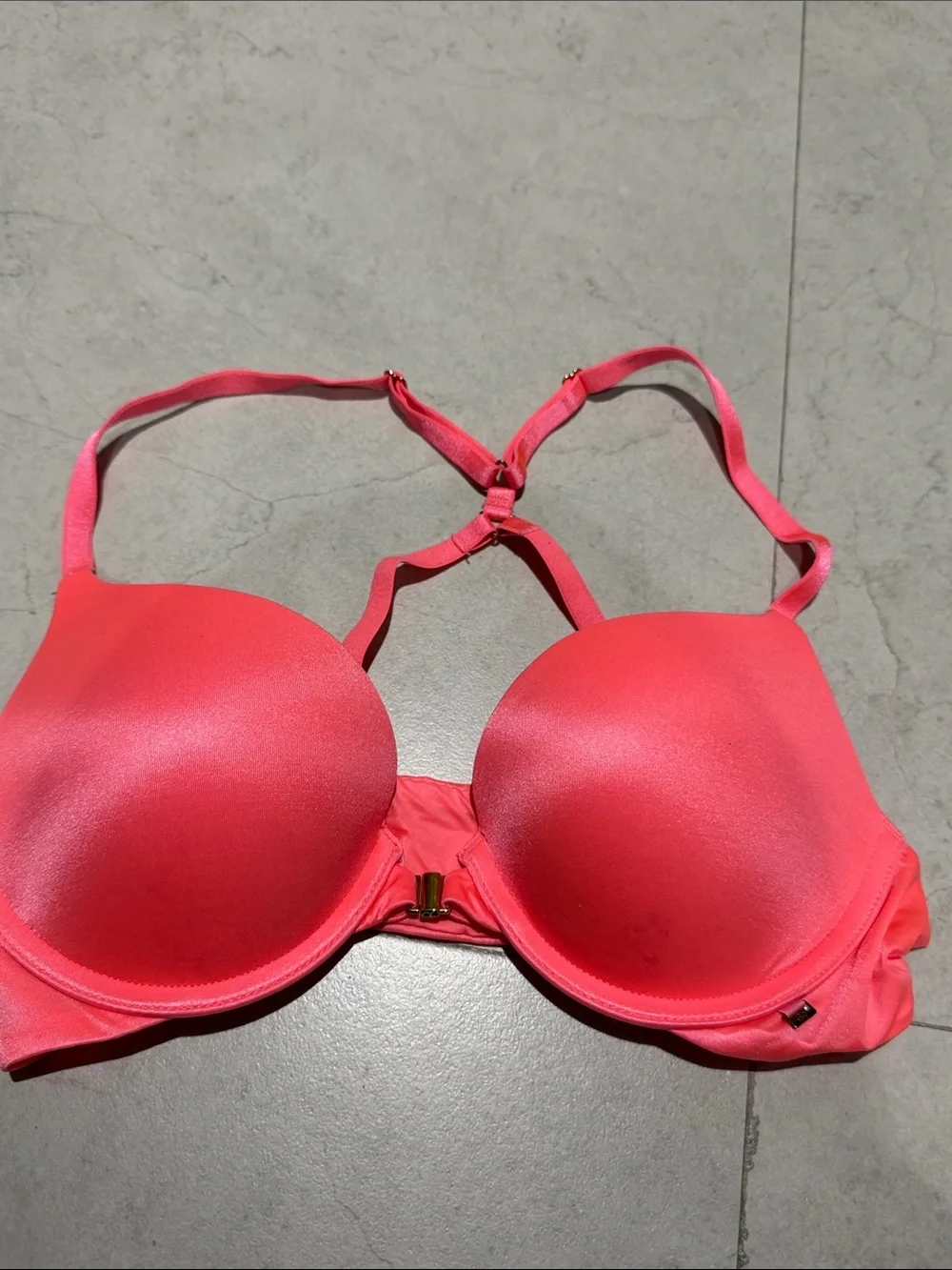 Victoria's Secret Neon Coral Push-Up Bra - Picture 1 of 4
